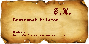 Bratranek Milemon névjegykártya